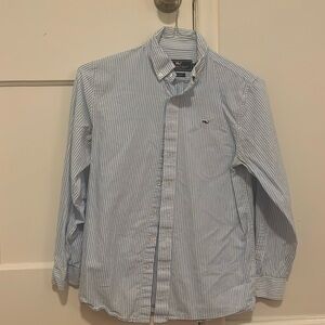 Lightly used uniform button down striped